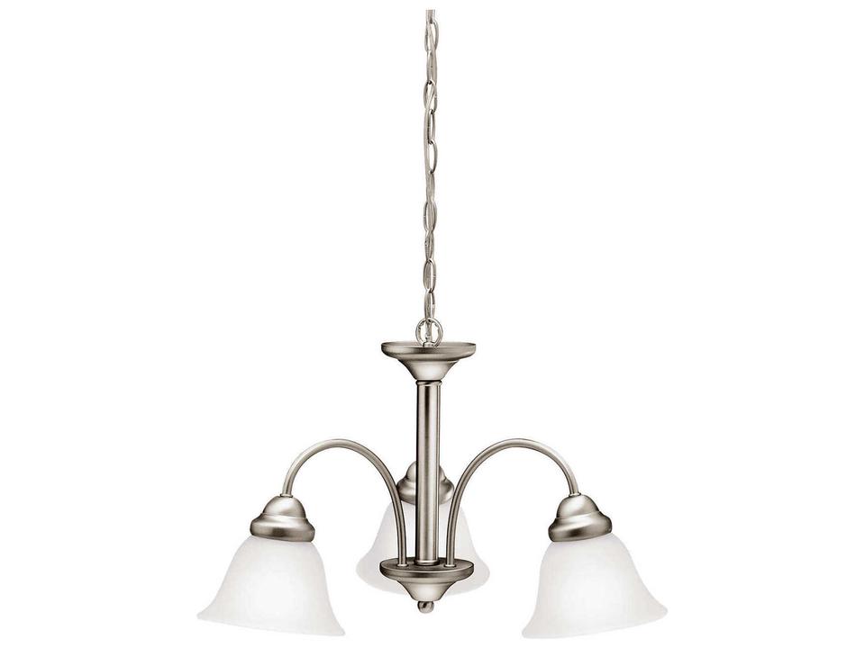 Wynberg 3-Light Transitional Chandelier in Brushed Nickel with Satin Etched Glass