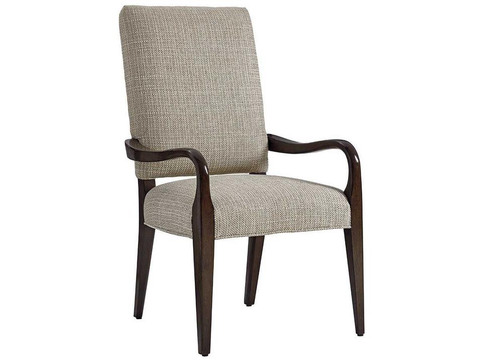 Laurel Canyon Sierra Upholstered Arm Dining Chair in Mocha Finish