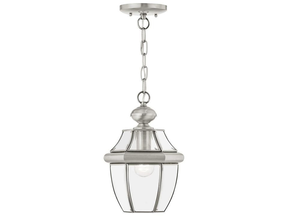 Monterey 1-Light Outdoor Hanging Lantern in Brushed Nickel