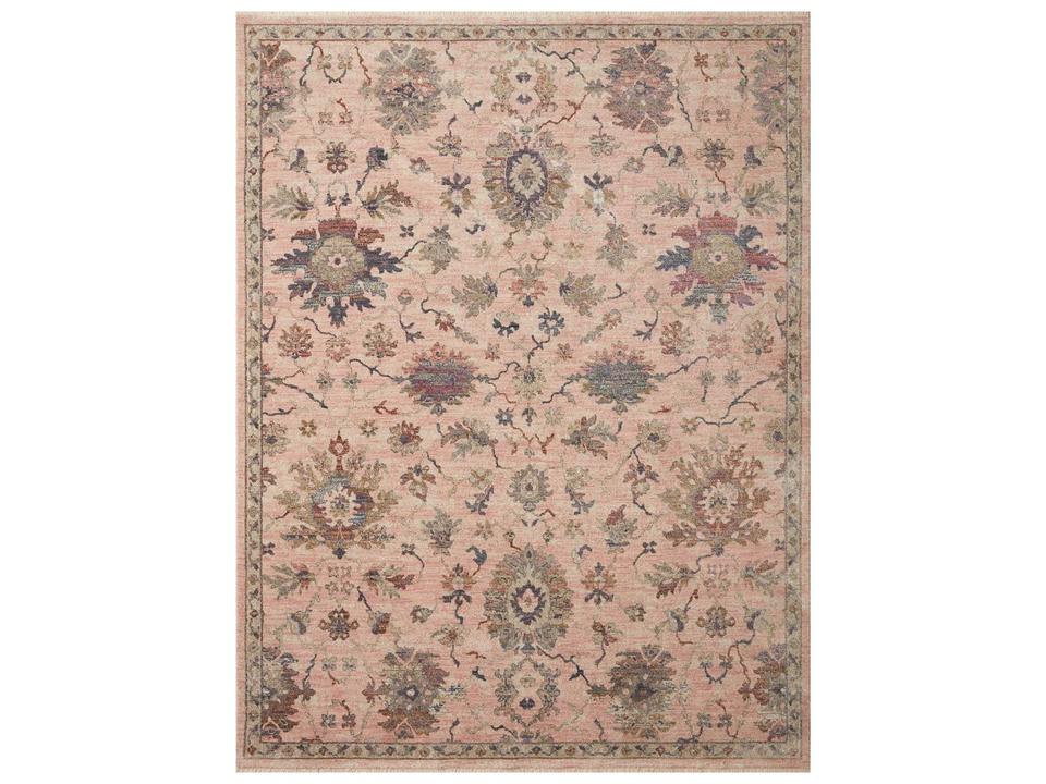 Giada Blush Multi Round Accent Rug in Power Loomed Polypropylene and Polyester