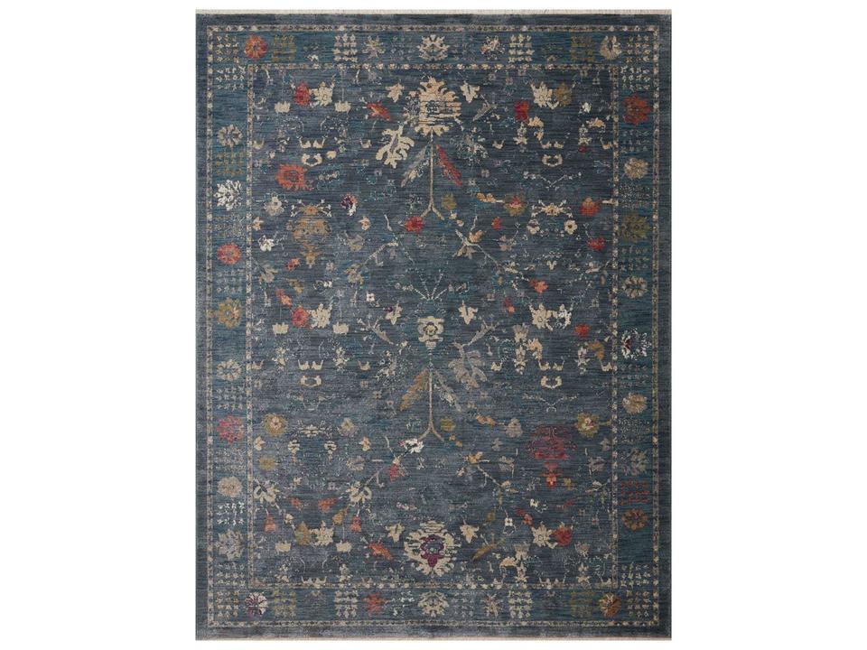Giada Traditional Power-Loomed Area Rug in Denim Multi