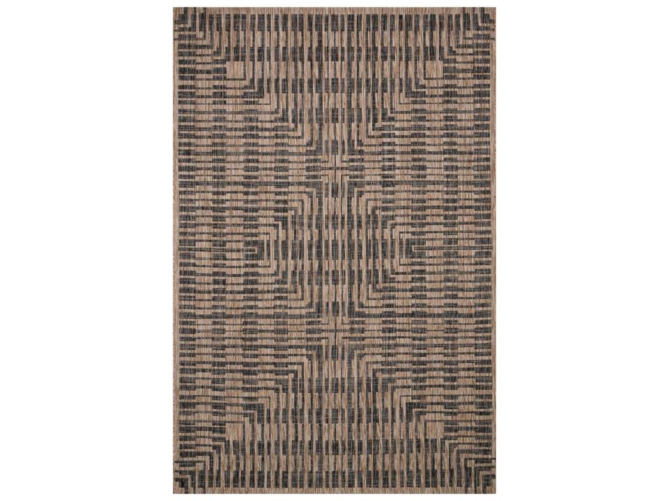 Loloi Isle Indoor Outdoor Geometric Area Rug Brown Black