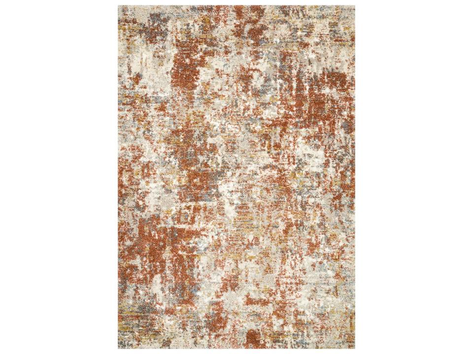 Landscape Abstract Rectangle Area Rug in Rust