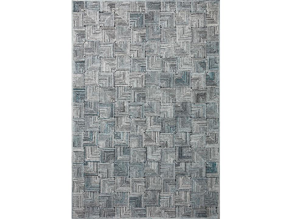 Prescott Arctic Blue 18-Inch x 18-Inch Hooked Area Rug Sample