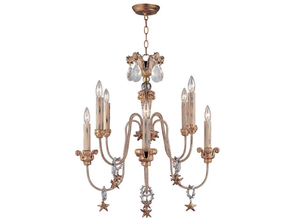 Mignon 8-Light Traditional Chandelier in Gold Silver and Cream