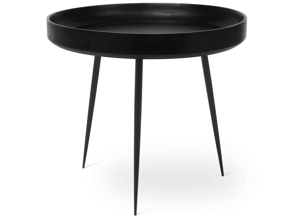 Bowl Round Coffee Table in Black Stained Mango Wood