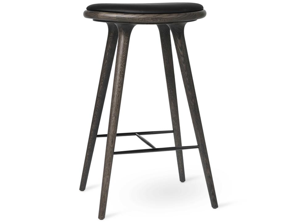 Space Leather Upholstered Bar Stool Sirka Grey Oak