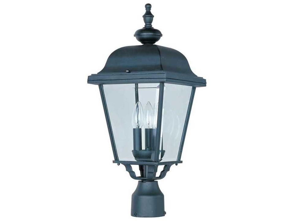 Builder Cast 3-Light Outdoor Post Lantern in Black