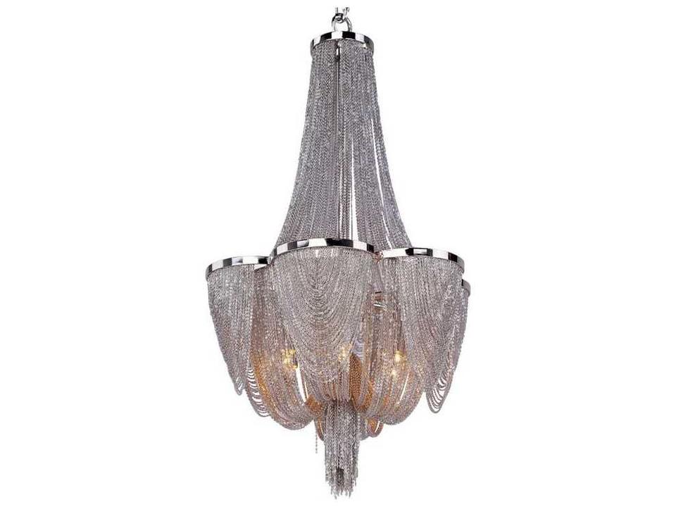 6-Light Chantilly Chandelier in Polished Nickel