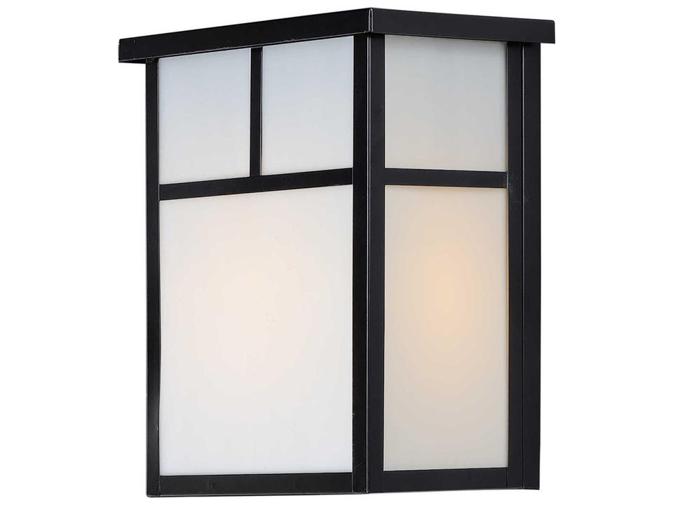Coldwater 1-Light Outdoor Wall Lantern in Black with White Glass
