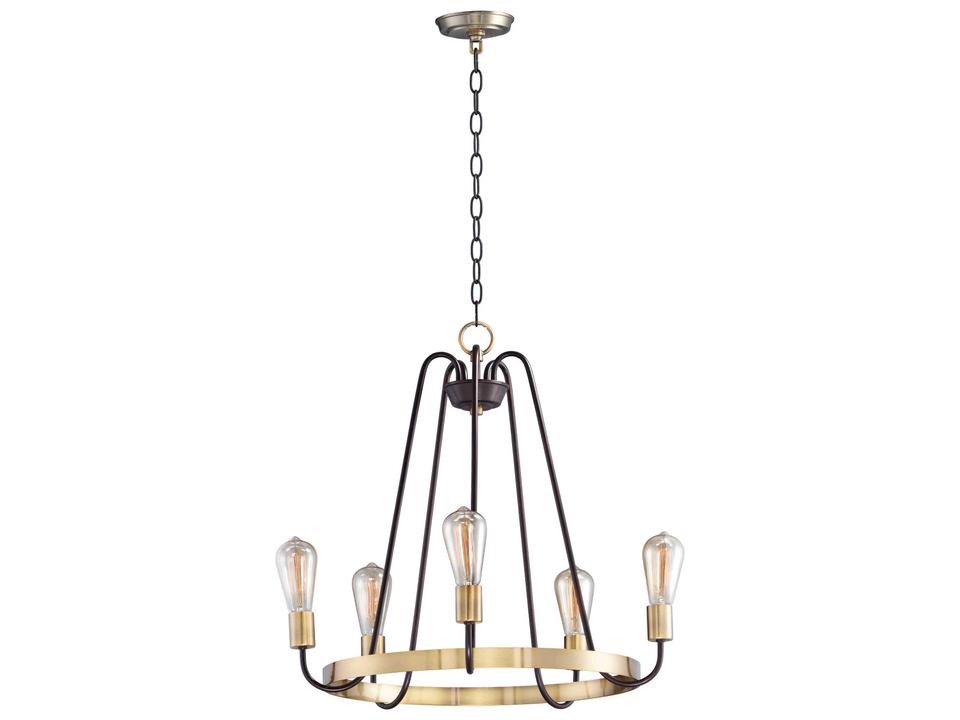 Haven 5-Light Single Tier Chandelier in Oil Rubbed Bronze Antique Brass