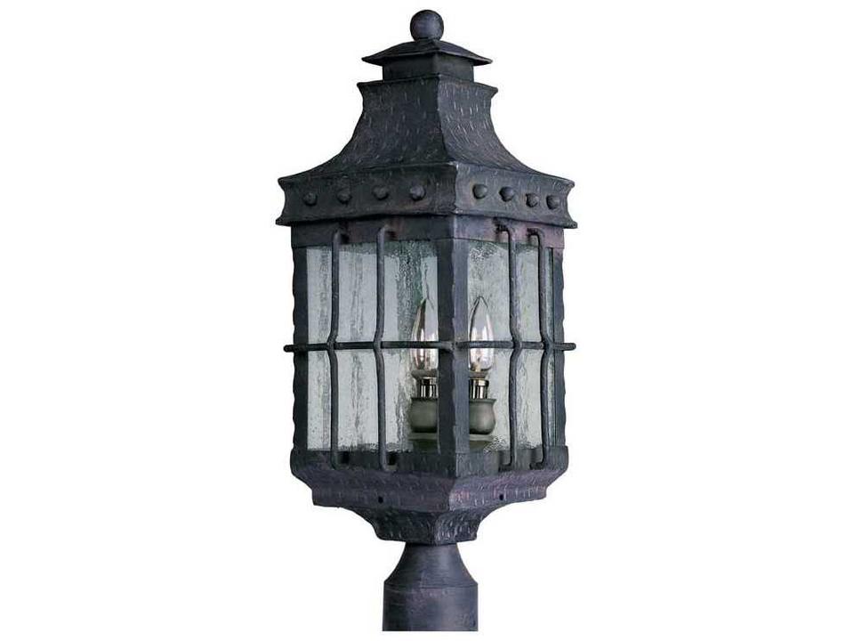 Maxim Nantucket 3-Light Outdoor Post Lantern in Country Forge