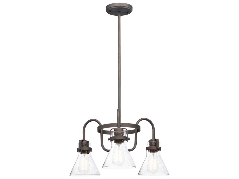 3-Light Seafarer Chandelier with Seedy Glass