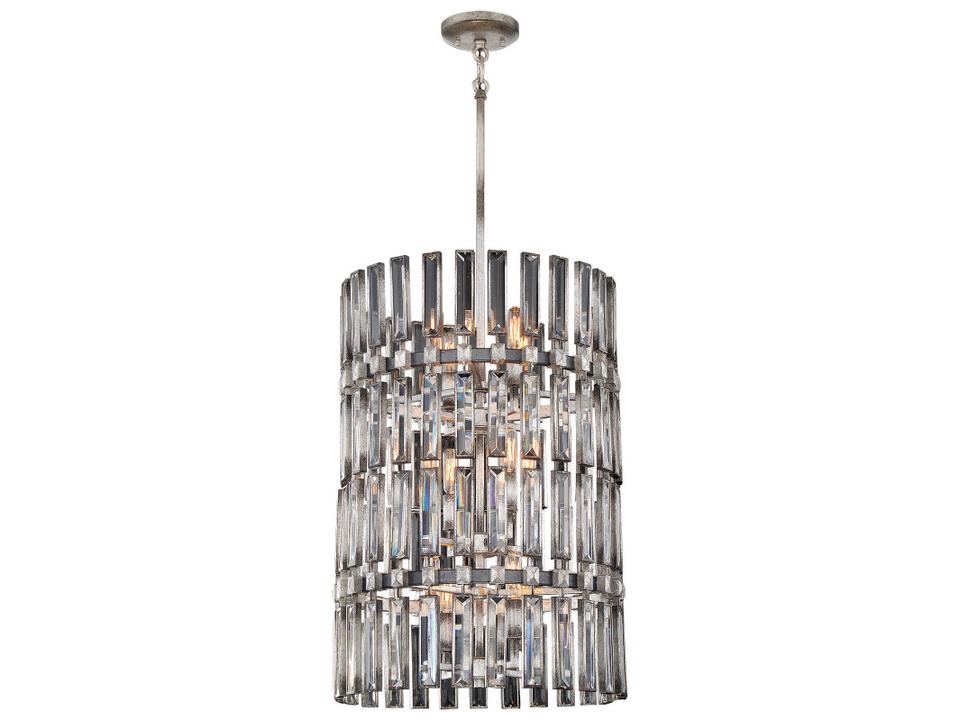 Belle Aurore 12-Light Shadow Silver Leaf Crystal Chandelier