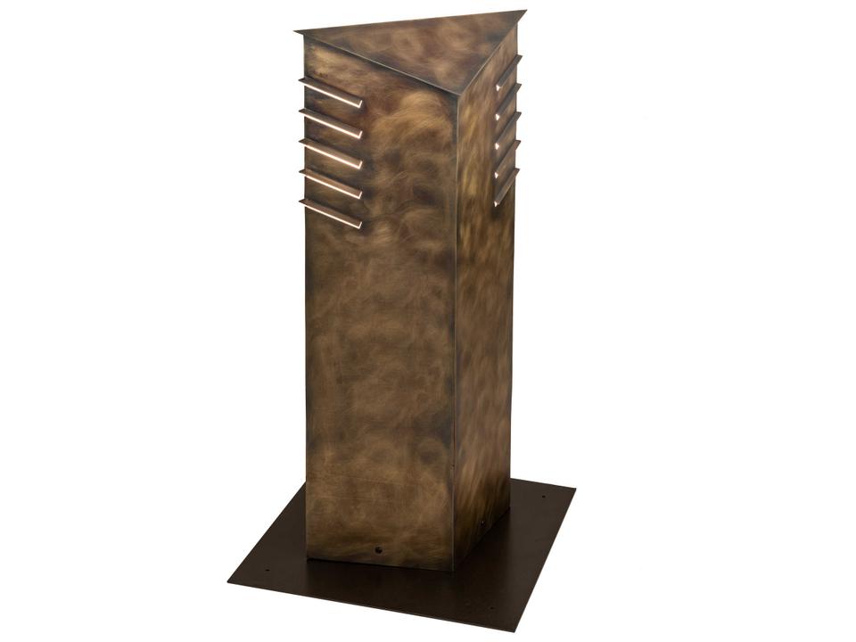 Aploks 4-Light Outdoor Floor Light in Burnished Brass
