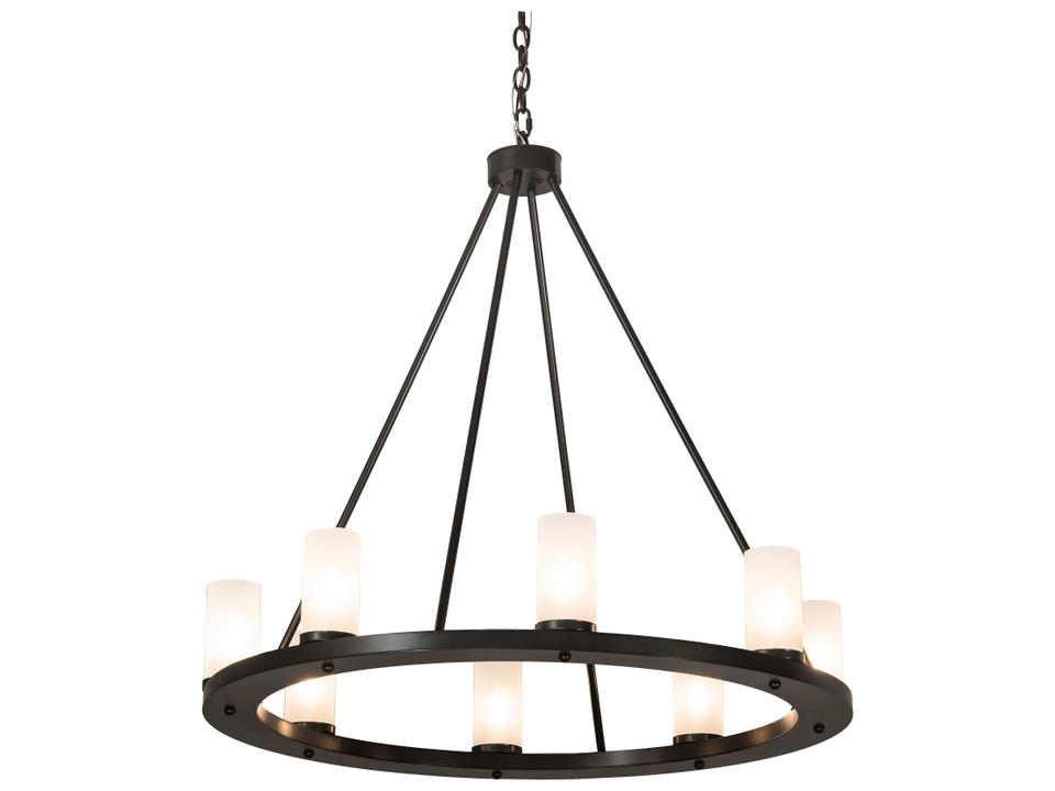 Loxley 8-Light Cylinder Round Chandelier in Timeless Bronze