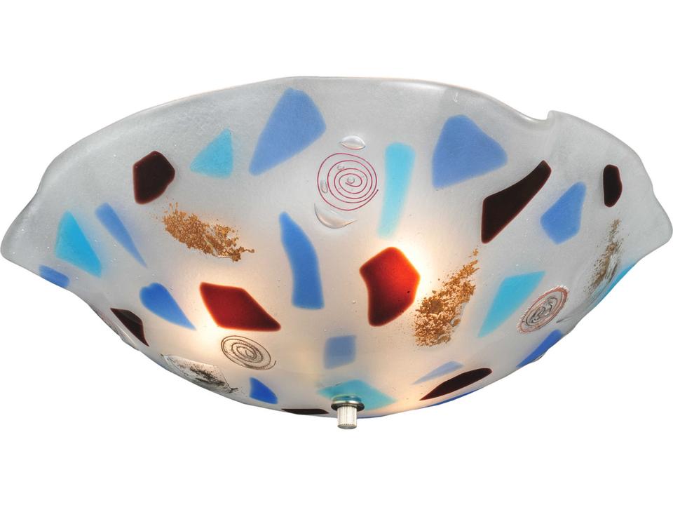 Metro Fusion 3-Light Off White Fused Glass Flush Mount