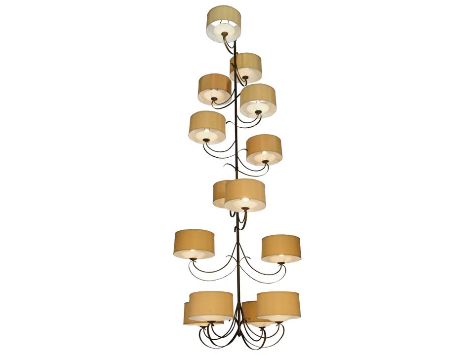 Contemporary 1-Light Yellow Drum Chandelier