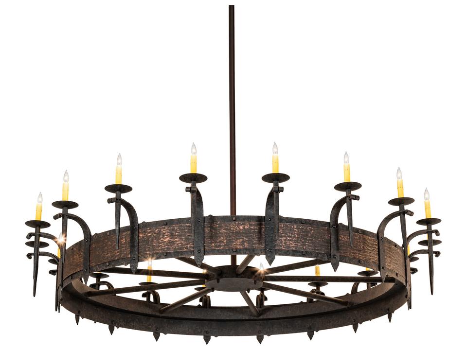 Costello 18-Light Candelabra Round Chandelier in Coffee Bean and Blackened Copper