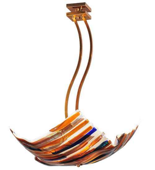 Metro Fusion 3-Light Gold Semi Flush Mount