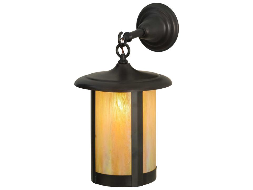 Fulton 1-Light Outdoor Wall Lantern in Craftsman Brown