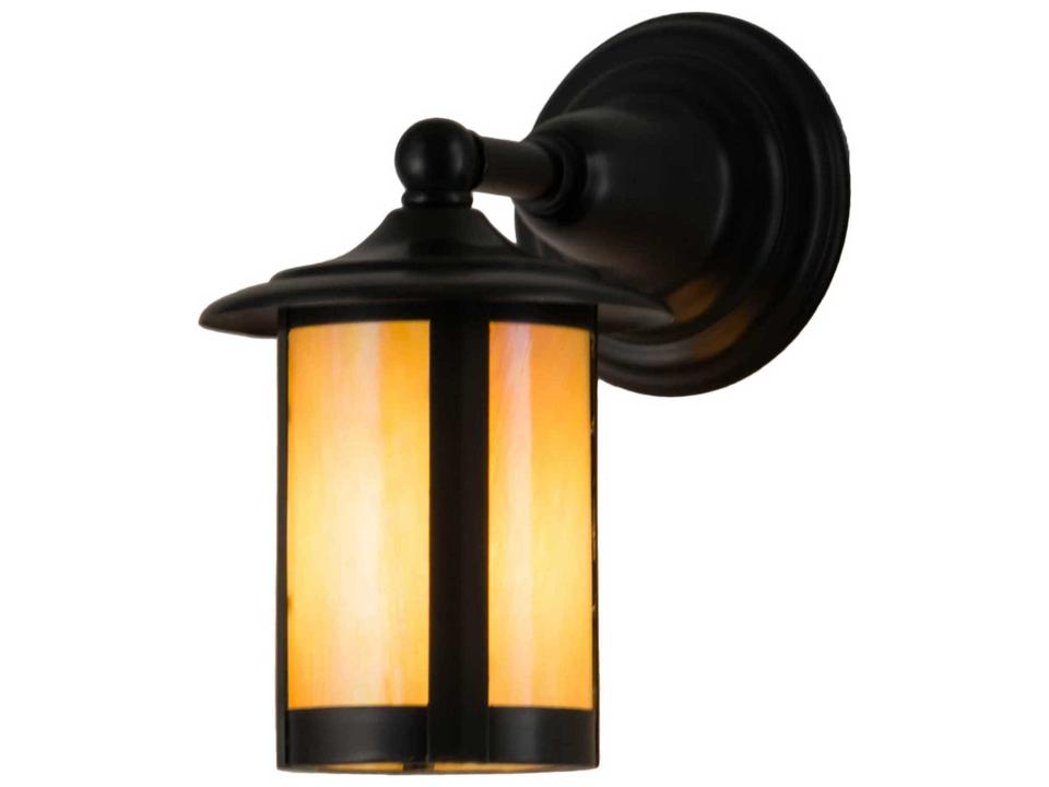 Fulton 1-Light Outdoor Wall Light in Craftsman Brown