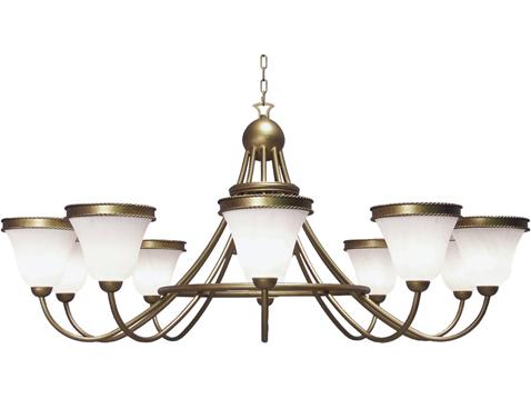 Gala 10-Light Gold Glass Chandelier with Scavo Shades