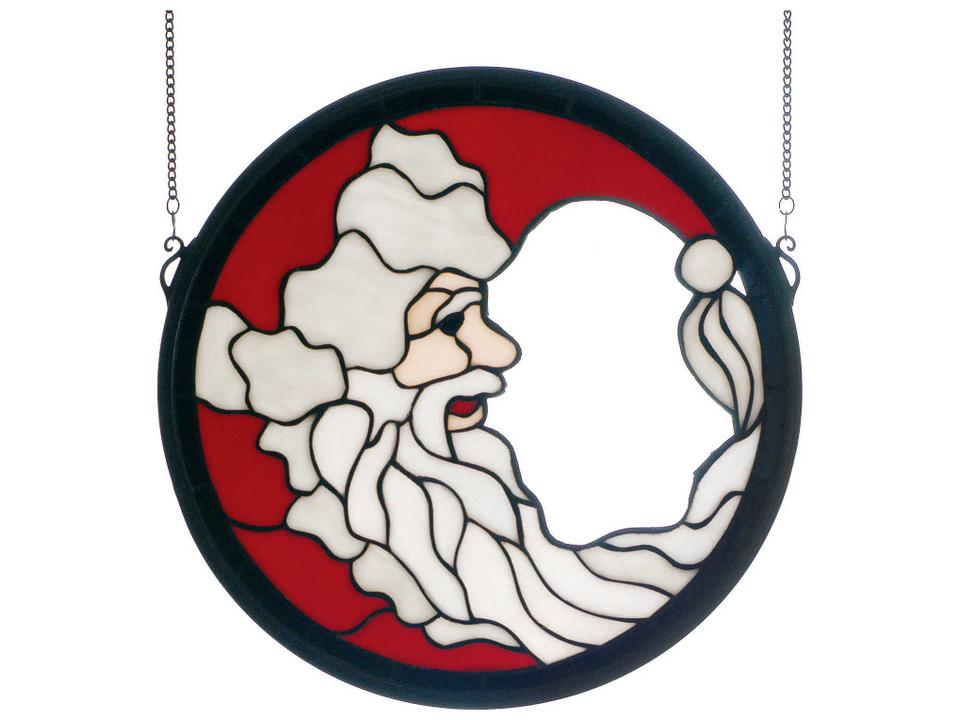 Tiffany Santa Claus Decorative Window Panel in Antique Copper