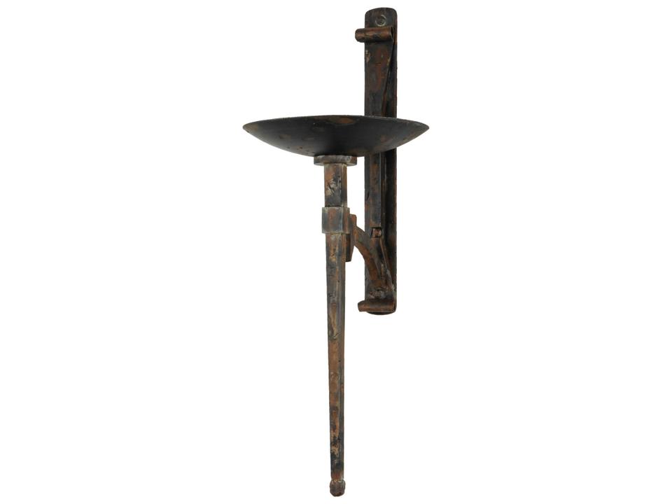 Gothic Bobeche Wall Candle Holder in Distressed Iron