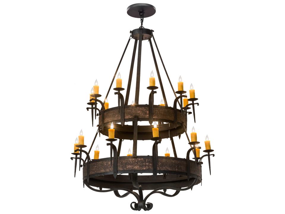 Costello 20-Light Black Glass Candelabra Chandelier in Burnished Copper