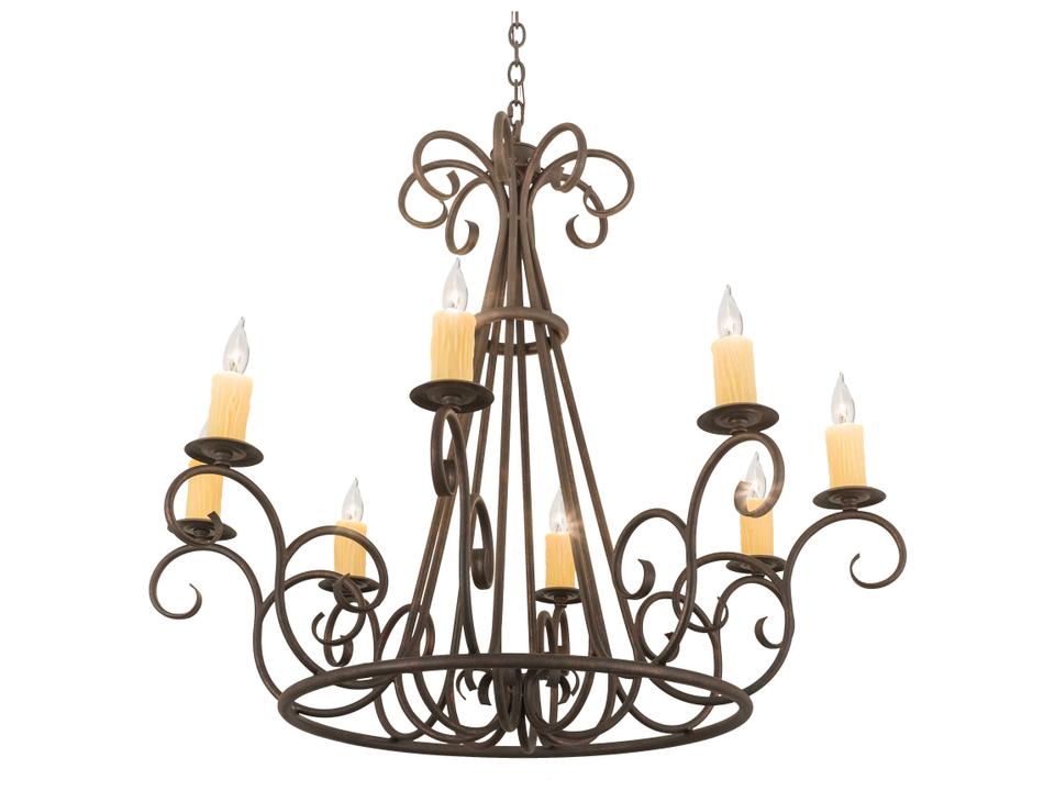 Marguerite 8-Light Candelabra Chandelier in Copper Rust Finish