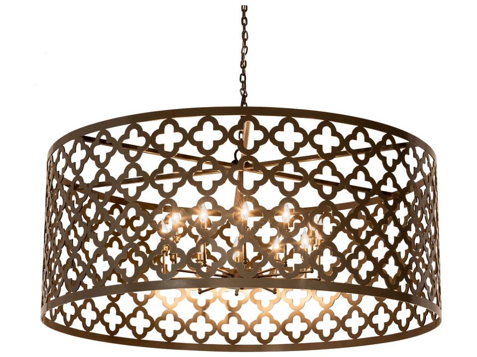 Clover 12-Light Contemporary Drum Chandelier in Timeless Bronze