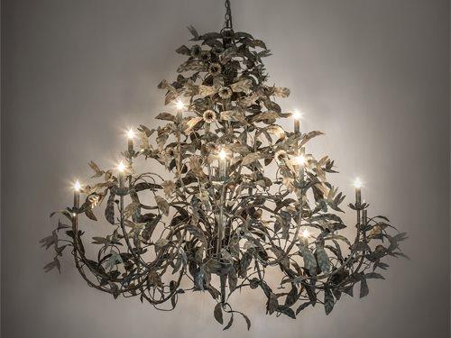 Le Printemps 15-Light Candelabra Chandelier in Copper Finish