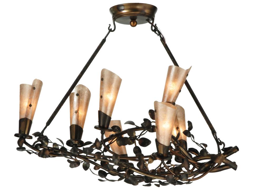 Lodge 7-Light Brown Glass Chandelier