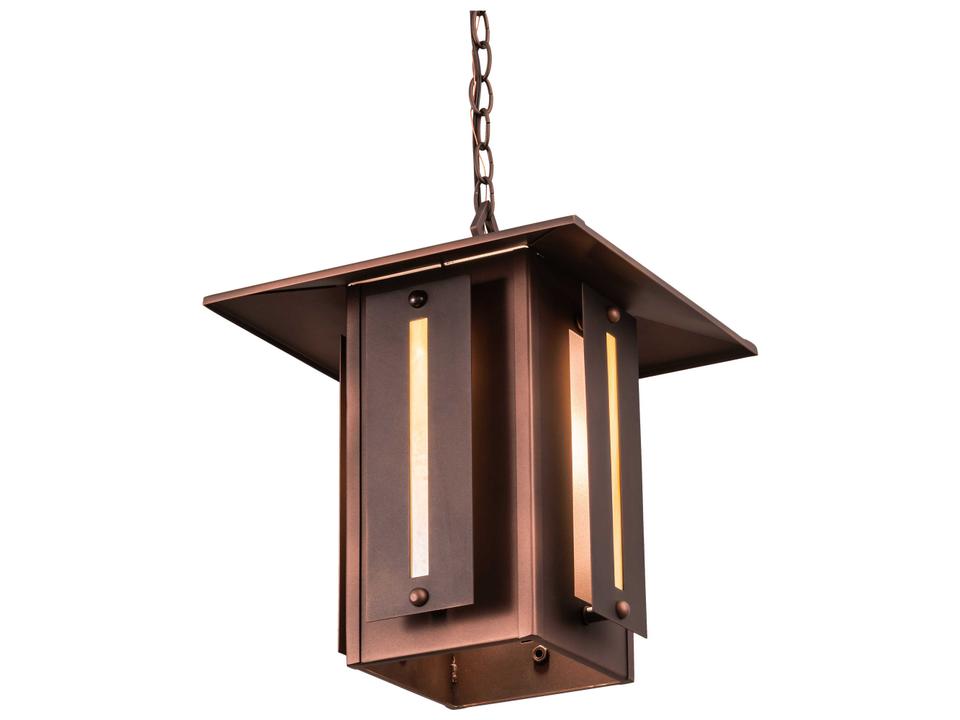 Moss Creekside 1-Light Hanging Lantern in Cinnamon Coffee Metallic