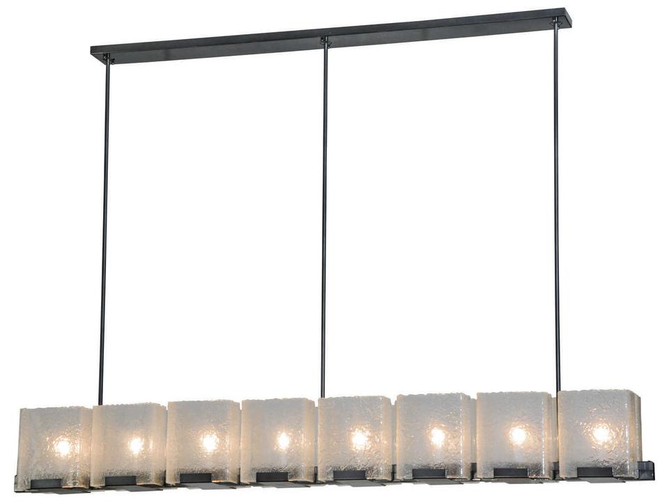 Lodge 8-Light Black Glass Chandelier