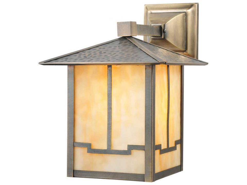 Seneca Valley View 1-Light Solid Mount Wall Sconce in Craftsman Brown