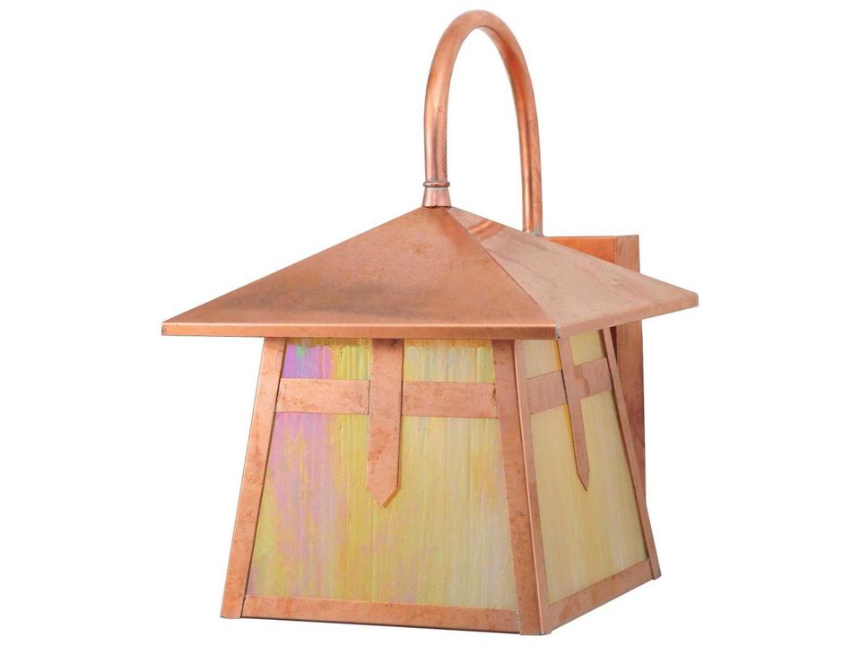 Stillwater Cross Mission Curved Arm Outdoor Wall Light in Craftsman Brown