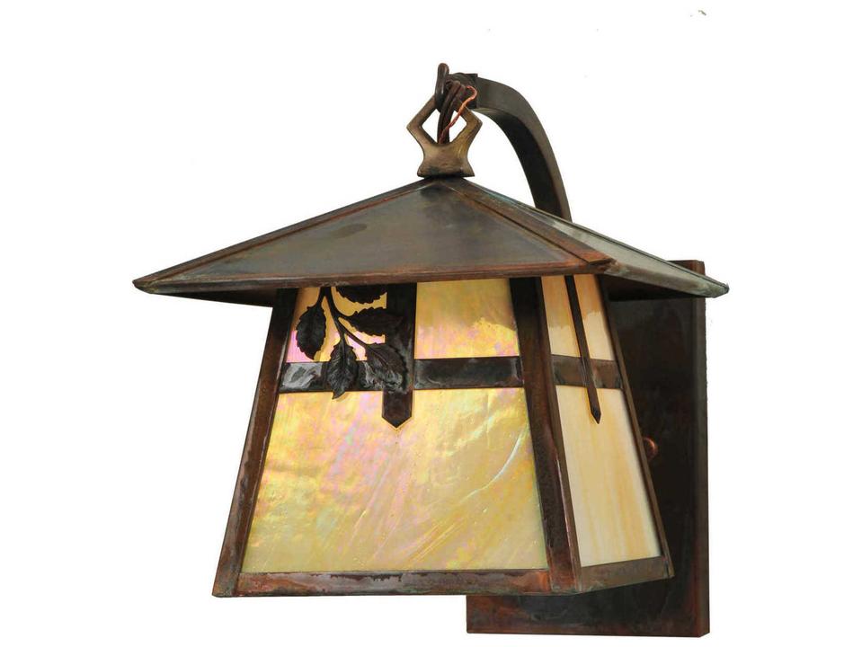 Stillwater Cross with Branch Curved Arm Outdoor Wall Light Vintage Copper