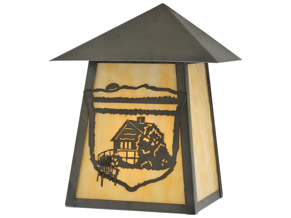 Lake Clear Lodge Cabin 1-Light Outdoor Wall Sconce in Craftsman Brown