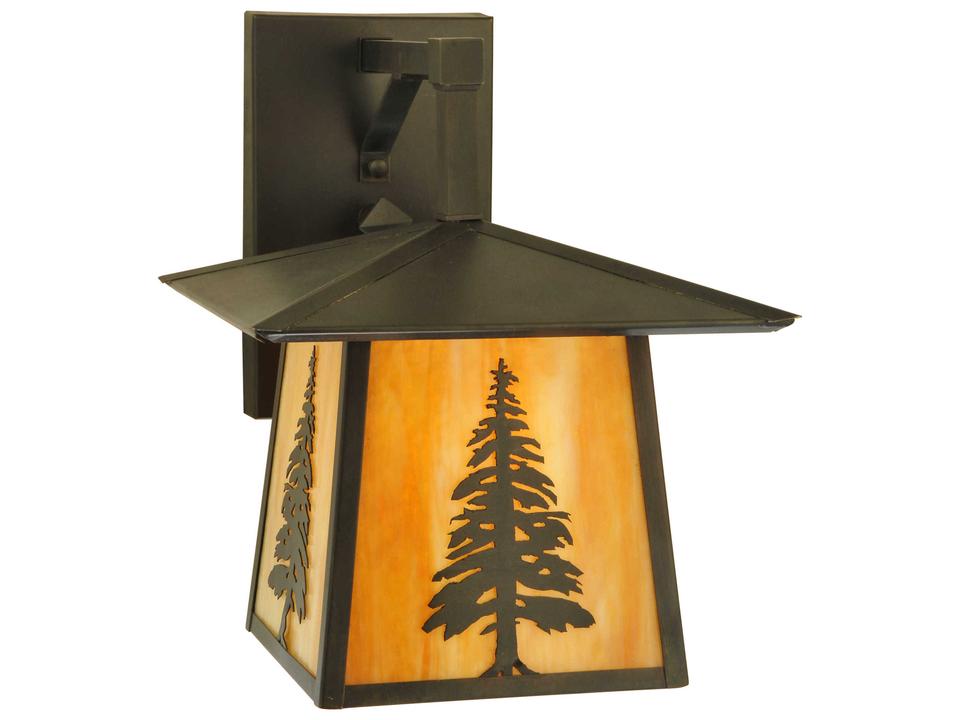 Stillwater Pine Straight Arm Outdoor Wall Sconce in Craftsman Brown