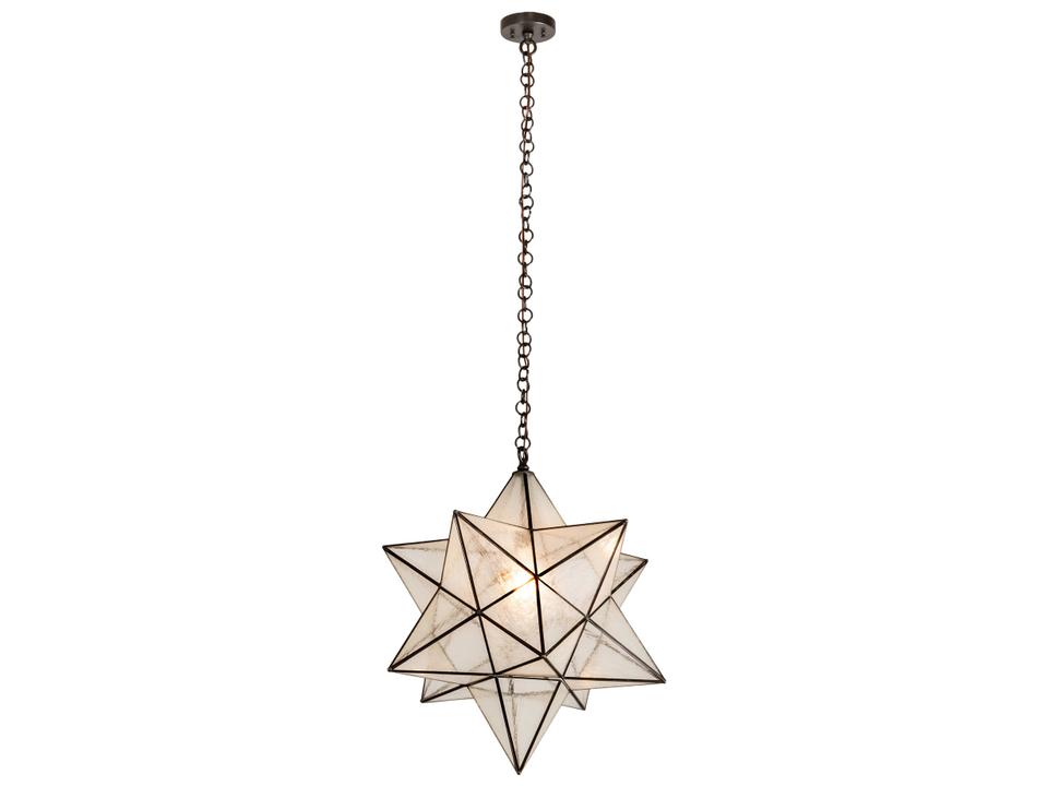 Moravian Star 1-Light Outdoor Hanging Light in Craftsman Brown