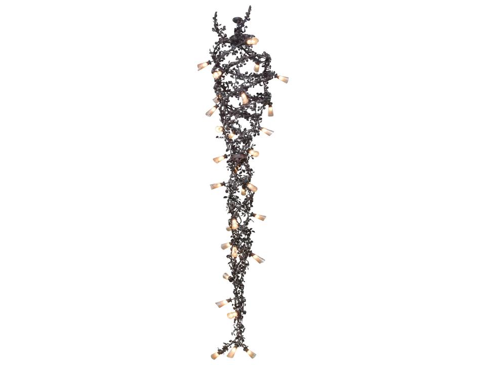 Rustic 3-Light Red Glass Chandelier