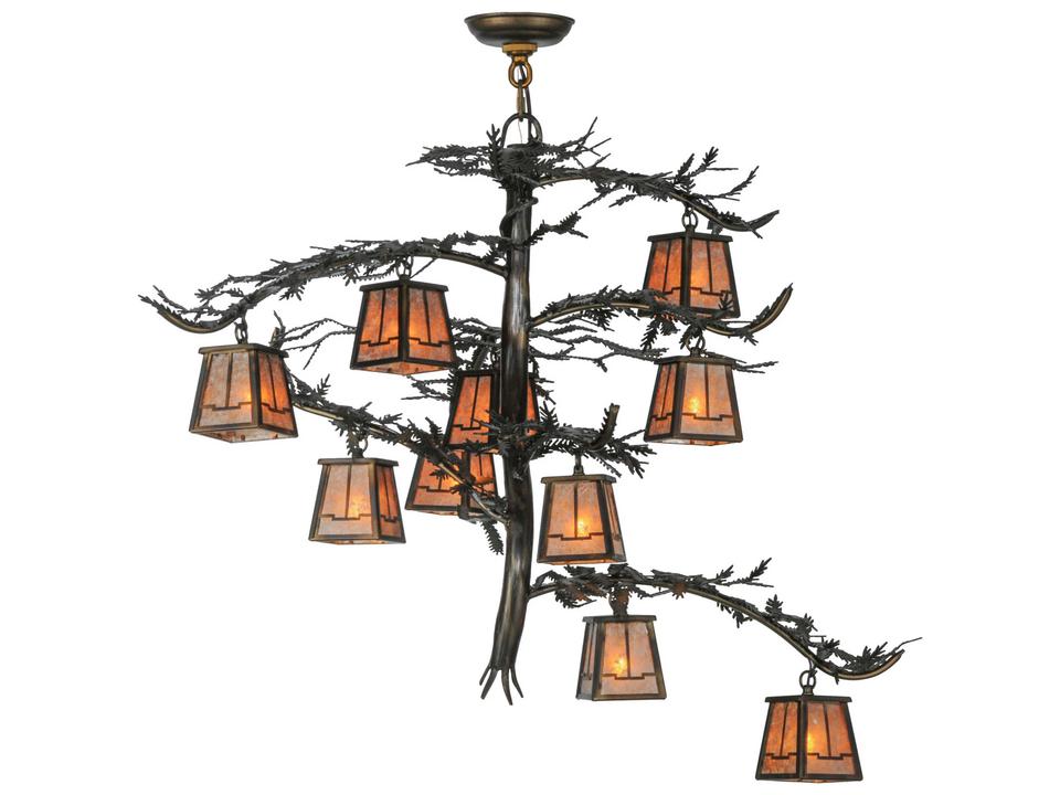 Pine Branch Valley View 1-Light Copper Lantern Chandelier