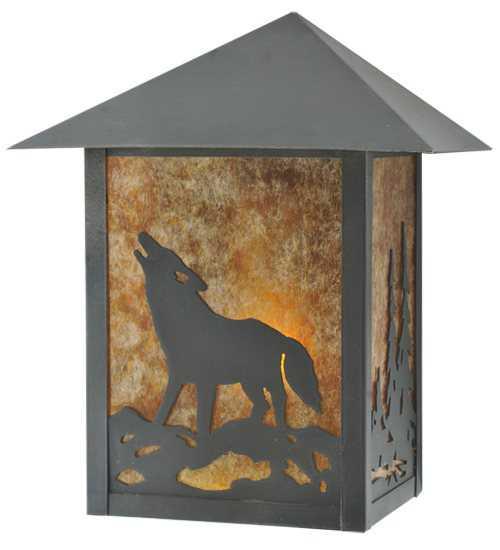 Seneca Northwood's Wolf On The Loose 1-Light Outdoor Wall Sconce in Craftsman Brown
