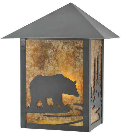 Seneca Bear Creek Outdoor Wall Sconce with Lantern Shade in Steel