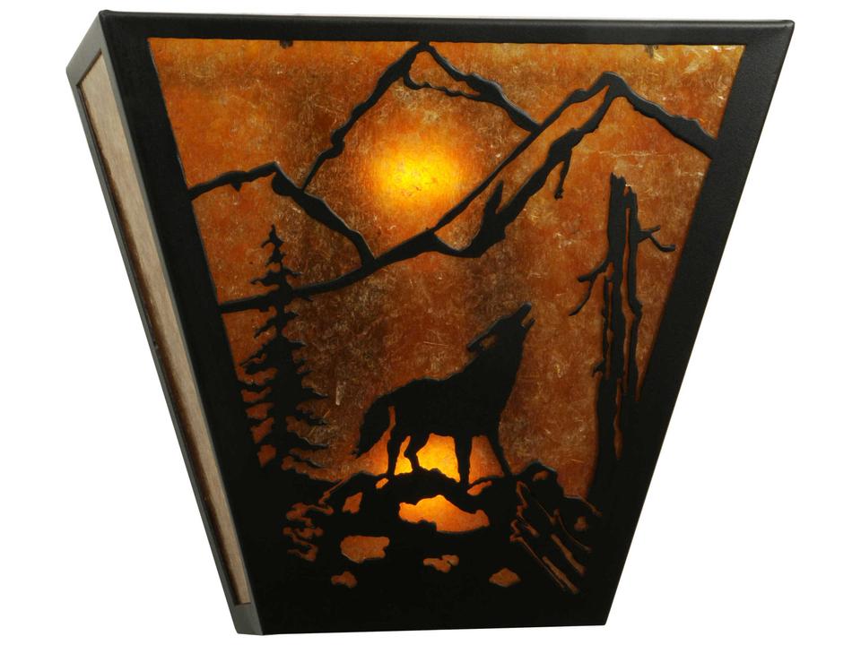 Lone Wolf 2-Light Outdoor Wall Sconce in Antique Copper