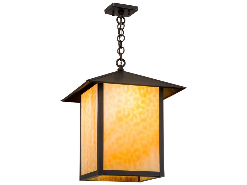 Seneca 1-Light Outdoor Hanging Light in Craftsman Brown