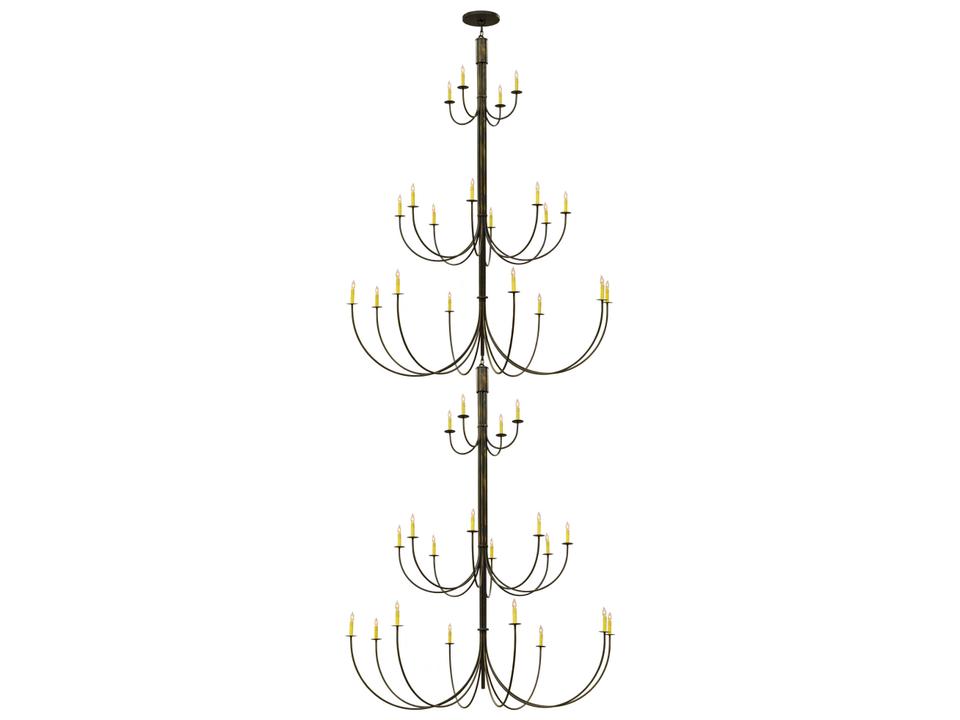 Victorian 4-Light Bronze Candelabra Tiered Chandelier