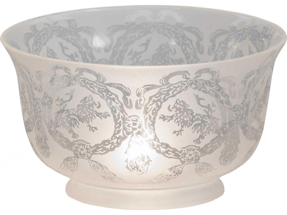 Tiffany Revival Wreath & Garland Gas Lamp Shade in Clear Frosted Glass